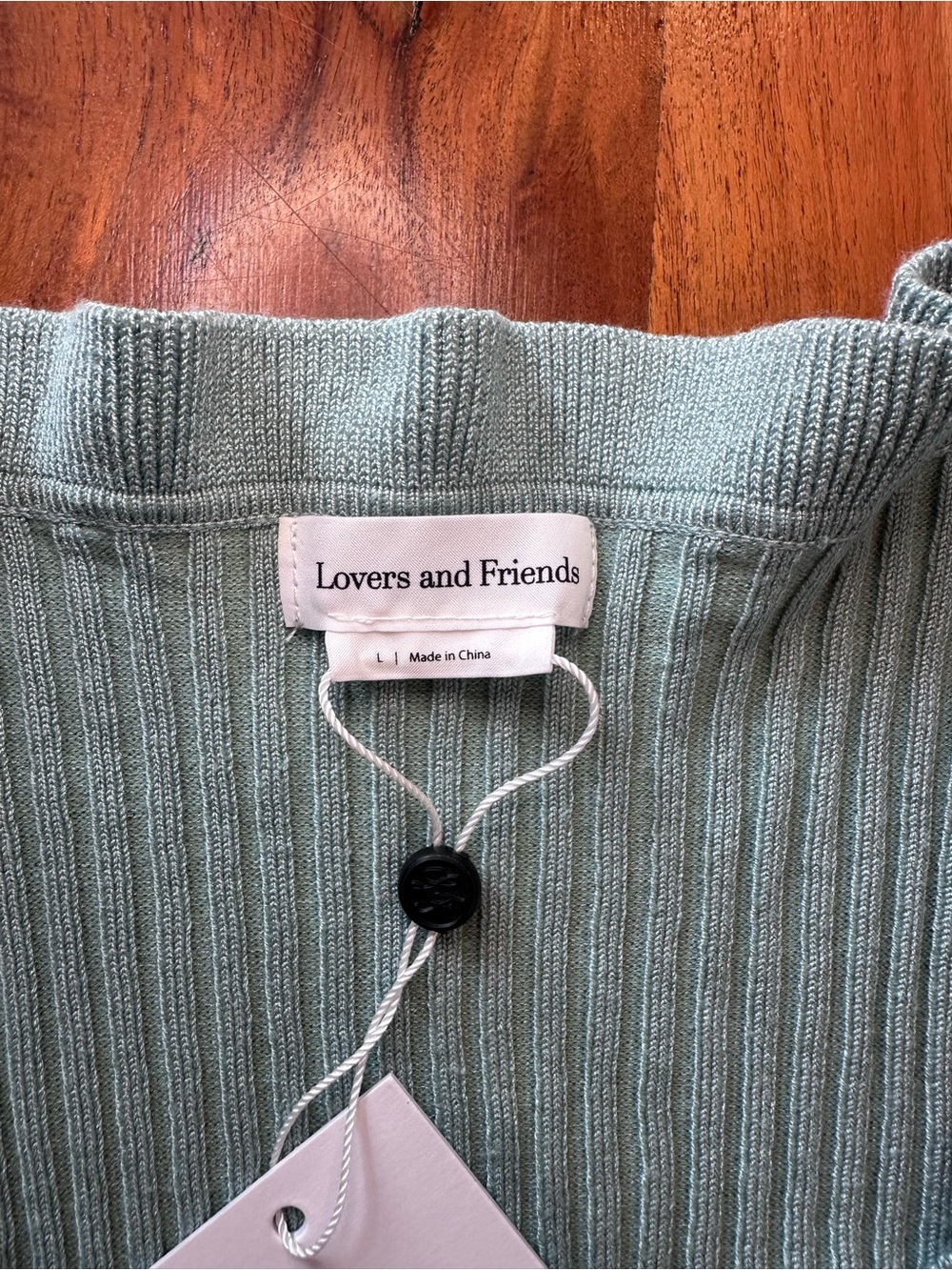 Lovers + Friends Light Blue Ruffle-Trim Ribbed Cardigan - Picture 2 of 5